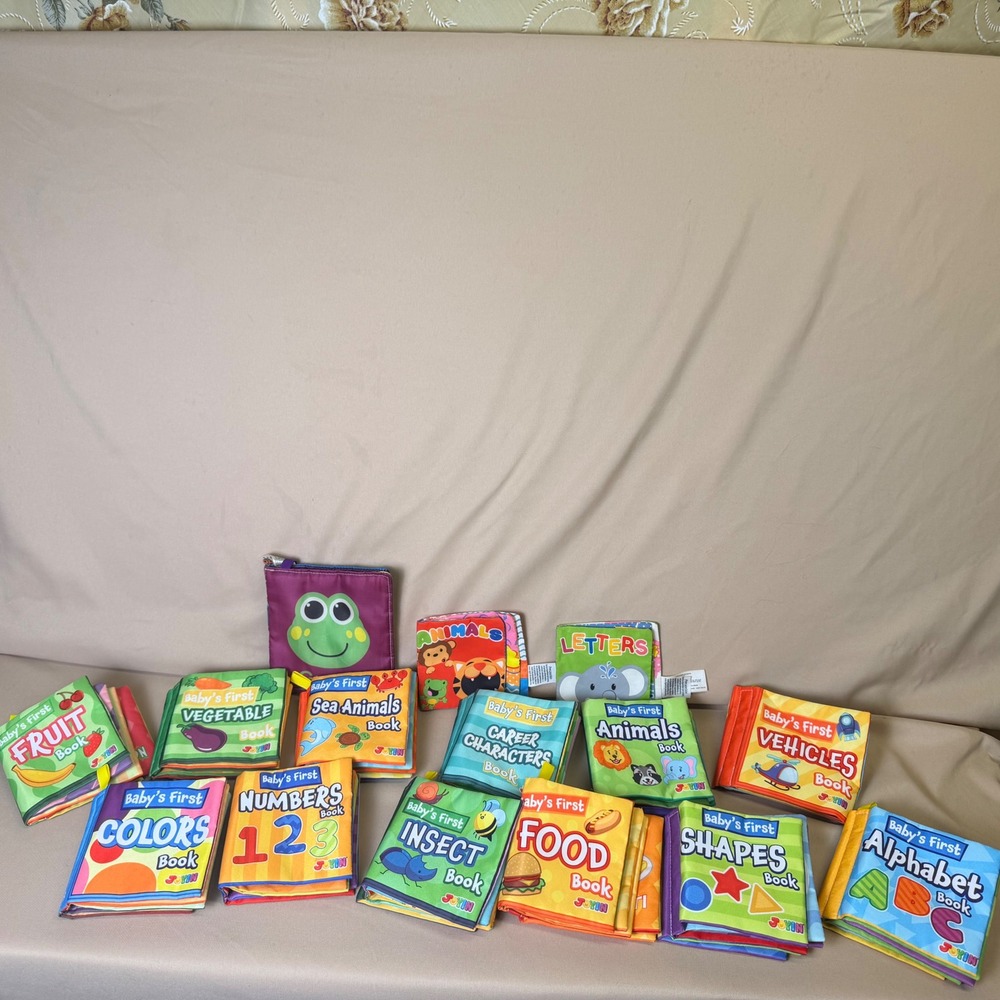Joyin Baby's First Soft Cloth Book Set 12 Pack Sensory Learning Toys with Pouch
